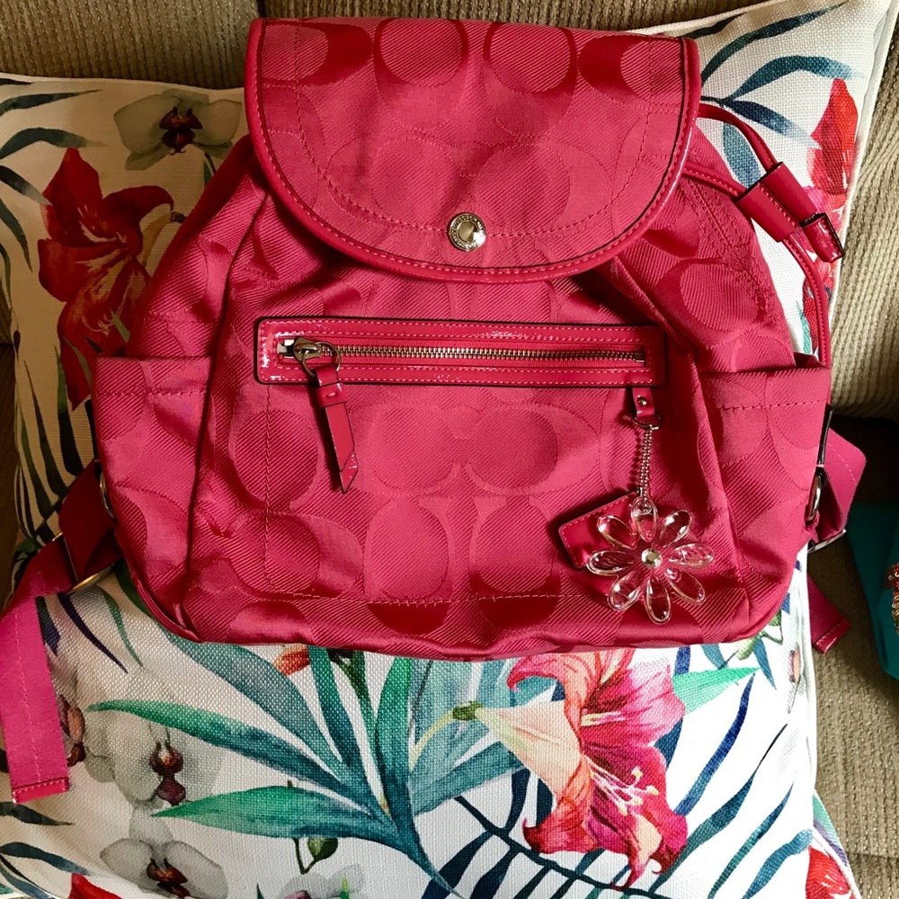 Signature Coach Pink bagpack, Like New